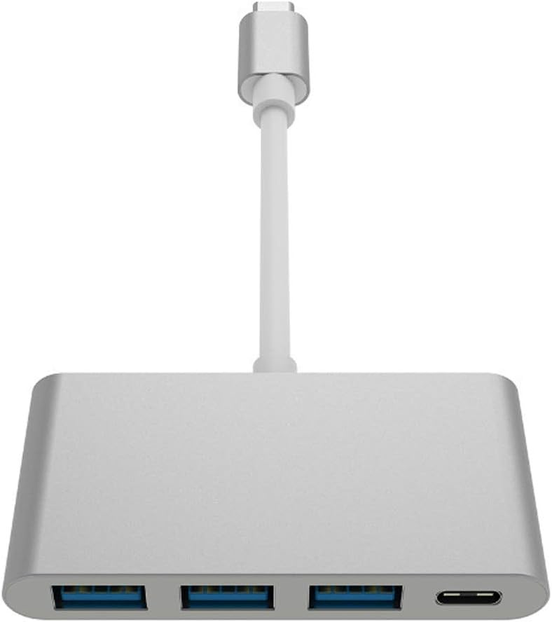 USB3.0, 5Gbps High-Speed Transmission Type C to USB 3.1/PD+3USB 3.0 HUB Adapter USB Type C Hub (Color : Silver) (Silver)