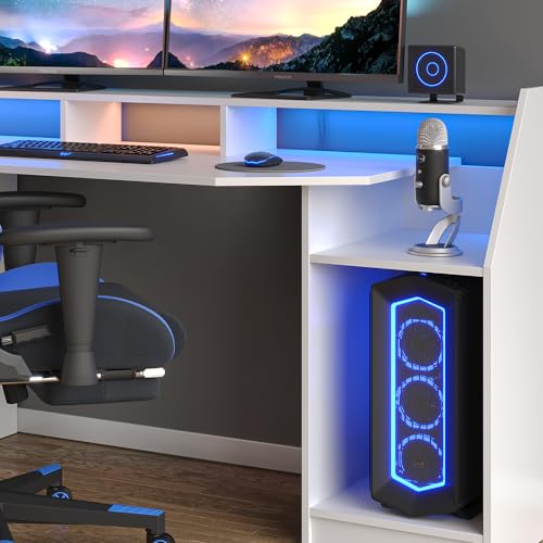Vicco Computertisch Joel, Computertisch, Weiß, 180 x 66 cm