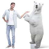 Geelin 6ft Polar Bear Cardboard Cutout Life Size Winter Party Decorations Polar Bear Photo Booth Prop Stand up for Winter Snow World Birthday Party Backdrop Classroom Decoration Supplies