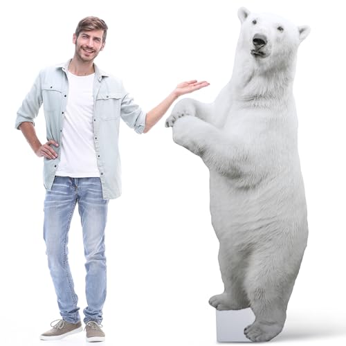 Image of Geelin 6ft Polar Bear Cardboard Cutout Life Size Animal Stand up for Party