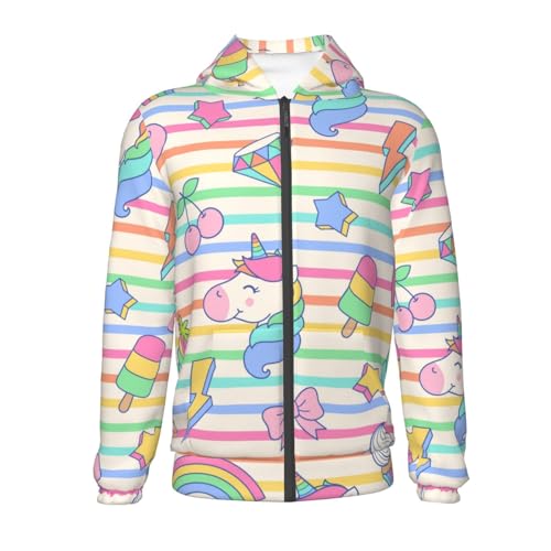 Cute Unicorn Kid Hoodies Boys Zip Up Sweatshirts Girls Pullover with Pocket2