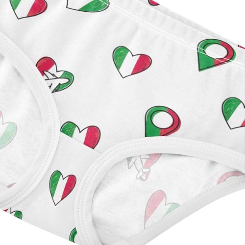 Heart Italian Flag Panties for Girl Toddler Girls Underwear Cotton Designer Underpants Briefs 2t4