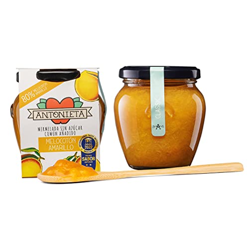 Mermelada de Melocotón Amarillo - Mermelada Premiada Internacionalmente en Bruselas - Mermelada 100% Fruta de Producción Propia y Hecha a Mano - Sin Azúcares Añadidos - Hecho en España - 230 G