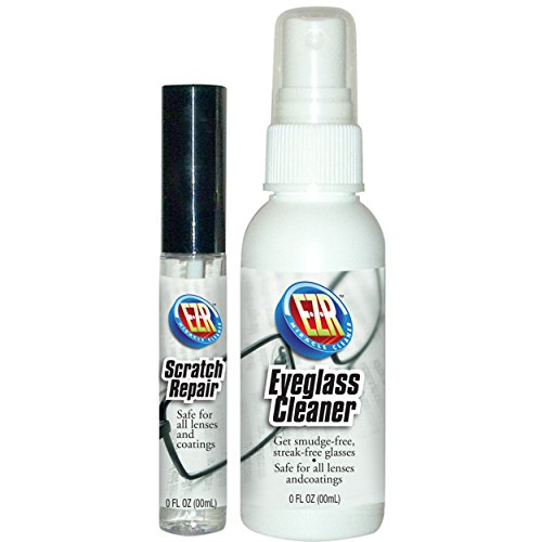 EZR Eyeglass Cleaner & Scratch Repair Kit.The Best Eyeglass Cleaner And Scratch Remover. Safe For All Lenses And Coatings. 2 piece kit includes lens cleaner and scratch repair.