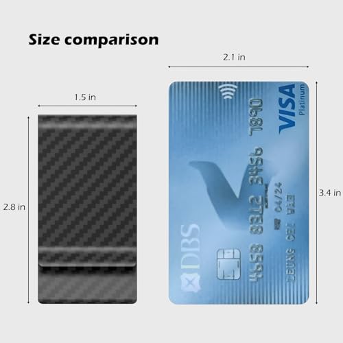 Image of Travelambo Carbon Fiber Money Clip Front Pocket Wallet Minimalist Wallet Slim Wallet Credit Card Holder