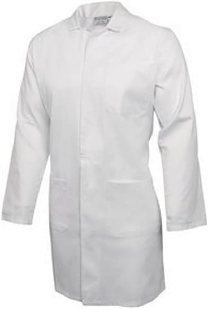 Whites Chefs Apparel A351-M Manteau unisexe en polyester et coton, taille M, 101,6 cm, blanc