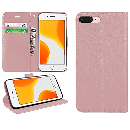 DN-Technology for iPhone 7 Plus/8 Plus Case Flip Wallet [Card Holder] [Magnetic Closure] [Kickstand] PU Leather Phone Cover 5.5 inch (ROSE GOLD)