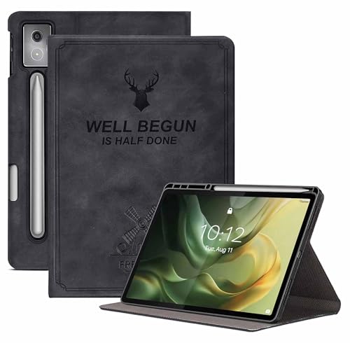 Image of Amazon Basics Cover for Moto Pad 60 Pro 12.7 inch 2025 Case Cover, Deer Smart Flip Case Cover for Moto Pad 60 Pro 12.7 inch 2025 Tablet with Pen Holder, Black