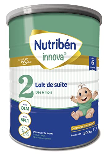 Nutribén Innova 2 Boîte lait en poudre bébé de 6 à 12 mois, 800 g | Lait bebe 2eme âge | Lait de suite bebe 6 mois sans huile de palme Cover