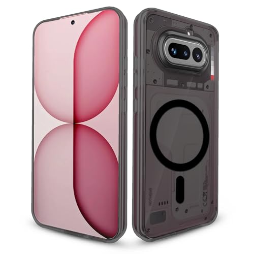 Image of Compatible for Nothing Phone 4a Translucent Hard Back | Only Compatible with Wireless Magnetic Accessories | Thin and Slim Magnetic Back Cover (Black)