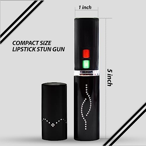 FIGHTSENSE Flashlight Lipstick Stun Gun Women Self Defense Bright Led Flashlight - Rechargeable Battery (Black)