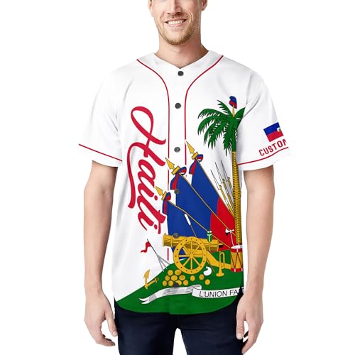 Haiti Jersey Men, Haiti Jersey Baseball, Personalized Haiti Baseball Jersey Men miniatura 2