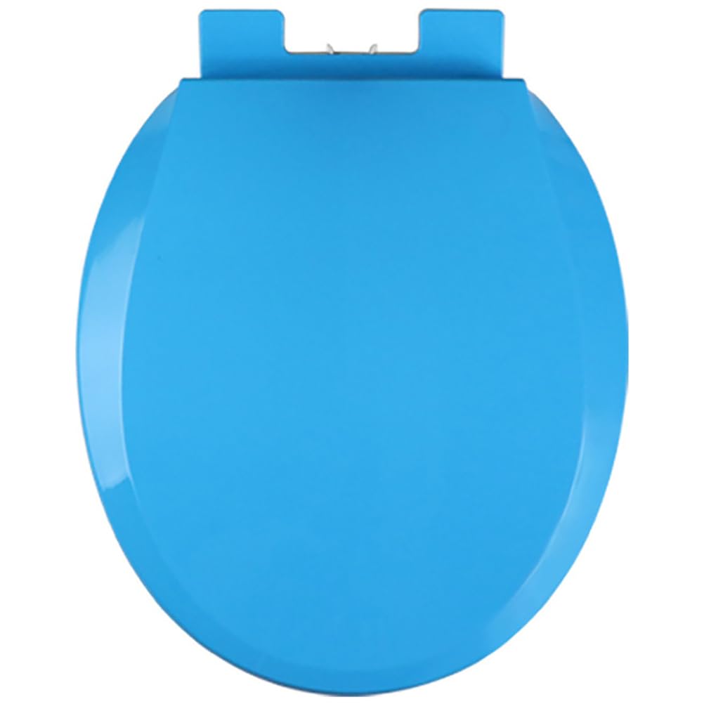 Ldhsjh Blue Round Toilet Seat 16.5 O-Shaped Pp Quiet Soft Close Easy To Install Clean With Hinges Mounting Accessories, Round, Toilet, Seat, Soft, Quiet, Close, Shaped