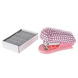 Fashion Handmade Mini Baby Pink Crystal Stapler,Exclusive Bling Stapler,Portable Rhinestone Stapler