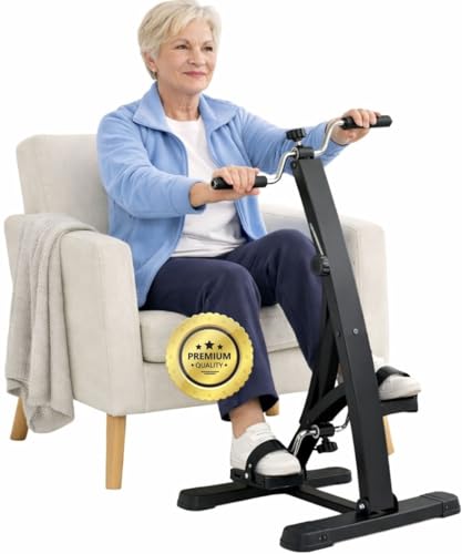 OrtoPrime Pedales Estáticos Personas Mayores Pedaleador Ejercitador de PIERNAS y Brazos - Pedaleador para Ancianos DUREZA Regulable Bicicleta estática para Mayores aparatos Gimnasia PEDALEAR Sentado