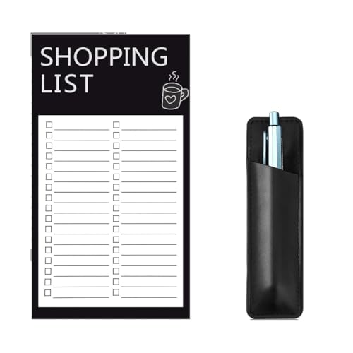 Weforu Magnet Notepads for Refrigerator with Pen Holder, Grocery Magnet Memo Pad for Fridge File Cabinet, to Do List Sticky Notes for Kitchen, Office, Home (50 Sheets)