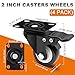 MSH&HCE 2 Inch Heavy Duty Locking Caster Wheels with Brake - 360° Swivel, 600lb Capacity - Quiet Casters for Furniture, Tables, Workbenches- Includes Screws, washers & Screwdriver(Set of 4)