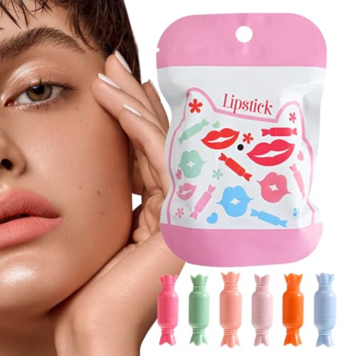 Pastillas De Lápiz Labial De Terciopelo - 6 Barras De Labios Mate De 3 Ml, Colores Pigmentados Llamativos, Textura E Hidratante | Lindas Pastillas De Brillo De Labios De Caramelo Para Citas, Com