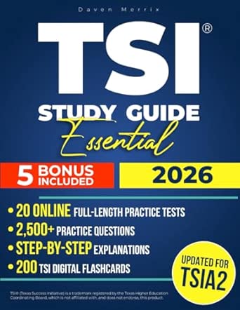 Amazon.com: TSI Study Guide Essential: Pass the TSIA2 Exam Without ...