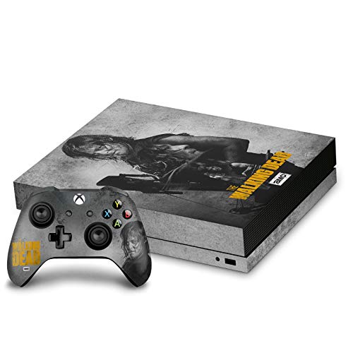 Head Case Designs Oficjalnie Licencjonowany AMC The Walking Dead Daryl podwójna ekspozycja Grafika Daryl Dixon Naklejka Winylowa Skóra Naklejka Kompatybilny z Xbox One X Console and Controller Bundle