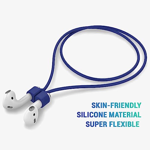 Image of LIRAMARK Magnetic Anti-Lost Strap Silicone Rope Wire Cable Connector String for AirPods Pro /Aipods Pro 2 / Airpods 1,2&3 / Earbuds (Midnight Blue)