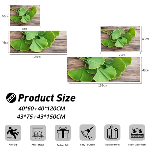 Alfombras de cocina de ginkgo biloba para un suelo limpio y seco 7