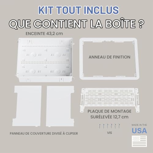 on-Q Legrand ENP1705NAV1 Boîtier multimédia Mural de 43,2 cm, Gestion des câbles, organisez Les appareils système, Panneau réseau Domestique, Double Usage, boîtier Mural, pour Le Stockage des – vue 9