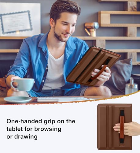 DTTO for iPad Air 11 inch Case M4 / M3 / M2 (2026/2025/2024), iPad Air 5th / 4th Gen (2022/2020), 360 Degree Rotating Premium Leather Folio Stand Cover with Pencil Holder, Brown by DTTO - Image 4