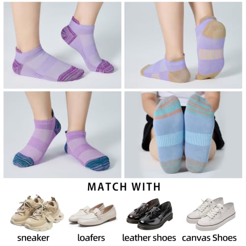Image of ATBITER Ankle Socks Women /Men 6-12Pairs Thin Low Cut No Show Socks With Tab | White Summer Lightweight Athletic Running Yoga Pilates Workout Sneaker Non Slip Short Socks Size 7-9 9-11