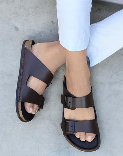 Image of AADI Men's Synthetic Leather Lightweight Comfortable Indoor Outdoor Daily Use Casual Slides /Slippers /Sandals /Floaters