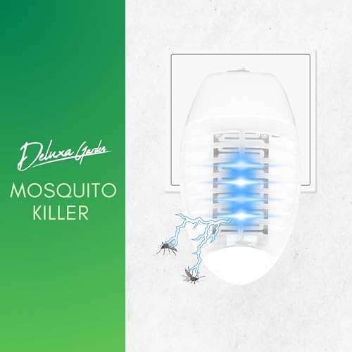 Deluxa Garden Elektrische Mückenschutz Lampe, Steckbare UV-Lampe zur Abwehr von Mücken, Fliegen und Motten, Innenbereich, 220 V – 240 V