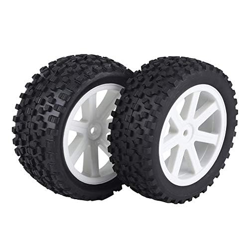 4pcs RC Racing Tire, Pneu en Caoutchouc de Roue de Camion 1/10 RC pour Voiture ZD Racing Buggy(blanc