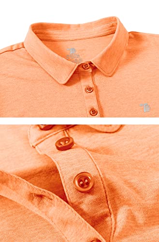 Ysento Women Golf Shirts Dry Fit Short Sleeve Moisture Wicking Polo Shirts(Orange, Us M) #TOP5