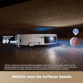 DREAME X50 Ultra Complete Robot Aspirateur Avec Station, 20000 Pa, 6 cm d'Escalade, 89 mm Fin, Brosse Latérale Extensible Et Serpillière, Nettoyage À 80°C, Brosse Double et Brosses Latérales Amovibles