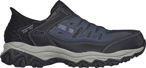 Image of Skechers Men's Hands Free Slip-ins Cankton-Faison St Industrial Shoe | Work, Slip-ins, Steel Safety Toe, Electrical Hazard, Air-Cooled Memory Foam