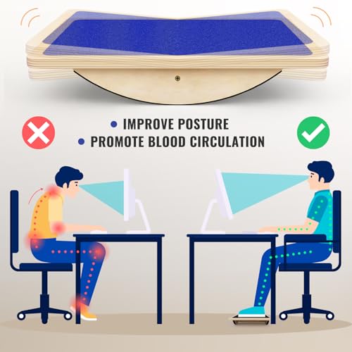 Image of Balance Board Professional Wobble Board for Adults Anti-Slip 350LBS Balance Boards for Physical Therapy Standing Desk Core Strength Wooden Balance Board Rocker Board