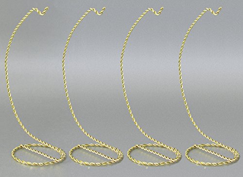 image for BANBERRY DESIGNS Ornament Stands - Set of 4 - Twisted Brass Metal - 7