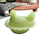 Décor artistique sur le thème de la poule: Ce cellier à sel allie un design inspiré du nid de poule à une couleur vert jade, créant une esthétique vintage qui améliore toute table ou étagère. La texture en relief offre un intérêt tant tactile que visuel.