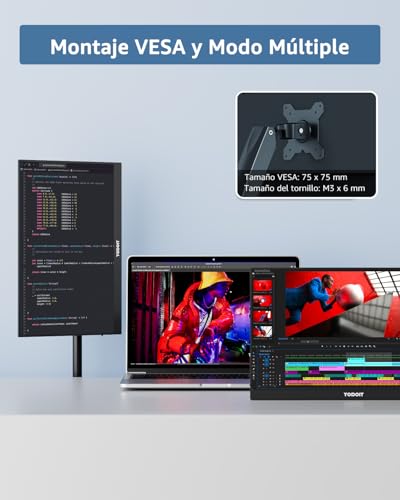 Miniatura 7 de Yodoit Monitor Portátil 17,3 Pulgadas Ips Fhd 1080p Usb Type-C Pantalla De Computadora, Pantalla De Juego Hdr Con Hdmi Usb C Para Macbook Pc Xbox Ps4 5 Nintendo Switch Teléfono