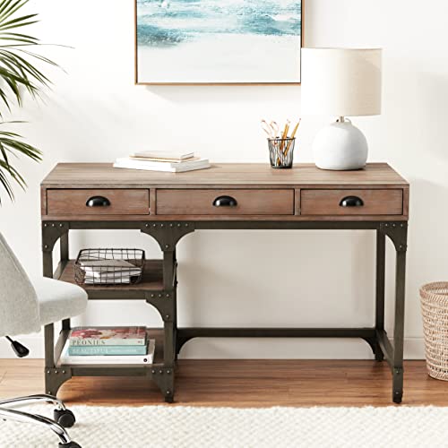 Acme Gorden Desk - 92325 - Weathered Oak & Antique Silver #TOP5