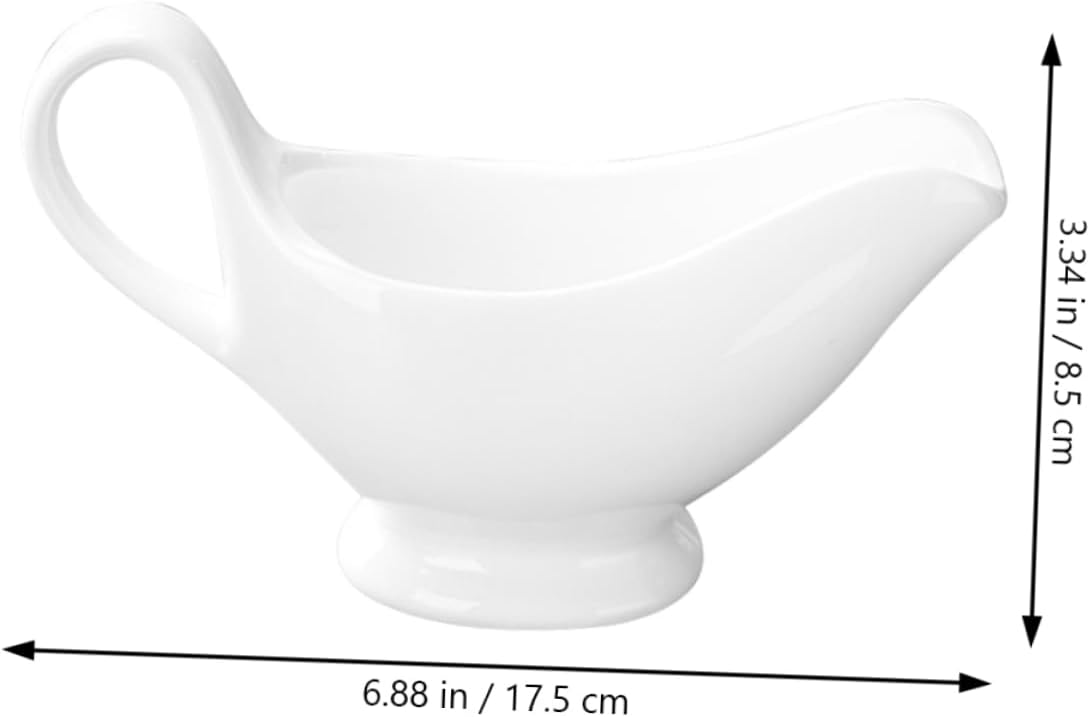 MAGICLULU 2Pcs Ceramic Gravy Boat Condiment Bowl for Soy Sauce Gravy More Non Slip Design for Home Dining Entertaining