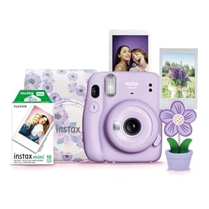 Fujifilm INSTAX Mini 11 Lilac Purple Instant Camera Floral Bundle