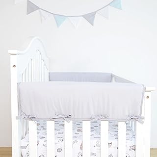 TILLYOU 2-Pack Padded Baby Crib Rail Cover Protector Safe Teething Guard Wrap