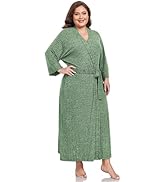 VinatgeClothing Women's Long Knit Robe Plus Size Soft Bathrobe Lightweight Kimono Robes Loungewea...