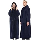 Lazy Sky 着る毛布 レディース 着る毛布 メンズ 男女兼用 のあたたかクリンプシープボア フード付き ポケット付き ボタン付き 切る毛布 着る 毛布 暖かい 着る毛布メンズ ふわふわマイクロファイバー かいまき毛布 袖付き毛布 着る毛布 ロング モコモコ 温かい部屋着 着るブランケット フード付きブランケット 可愛い 静電気防止(L-着丈:約130cm ネイビー)