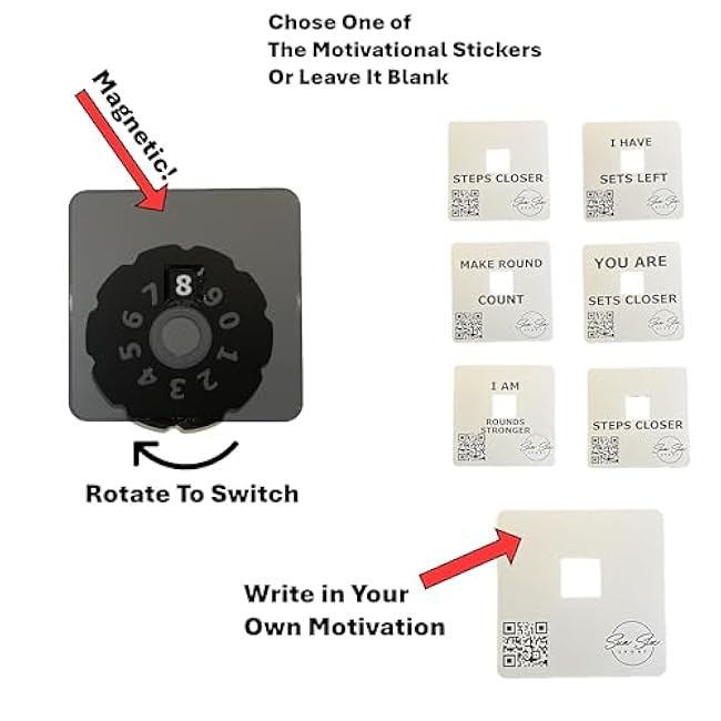 Magnetic Fitness Counter for Crossfit, Powerlifting, Weightlifting, and Bodybuilding, Used for Motivation Performance.