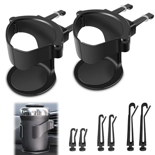 2 PCS Car Cup Holder, Car Drinks Holder, Universal Adjustable Car Vehicle Cup Holder, Expander Cup Holder, Truck Seat Cups Holder, Auto Air Conditioner Vent Drink Holder for Water Coffee Juice Bottle