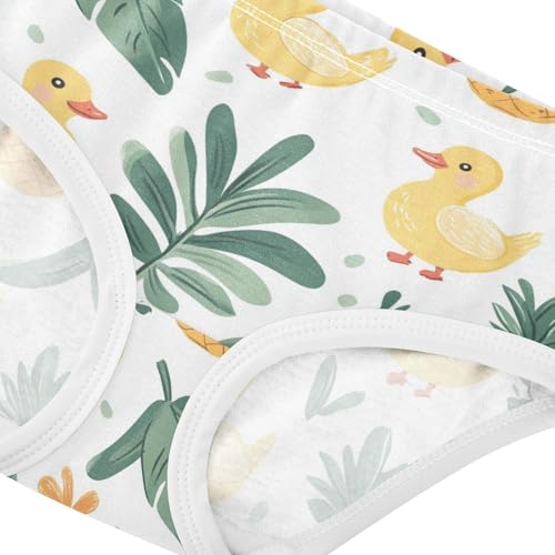 Wusikd Cute Ducks Girls' Underwear Cotton Pineapple Girls Briefs Soft Toddler Underwear 2T4
