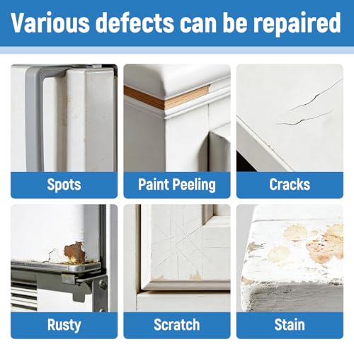 White Touch Up Paint High-Gloss Multi Surface Acrylic White Touch Up Paint Pen Scratch Repair for Metal,Walls,Cabinets,Appliances,Wood,Door,Furniture,Enamel 1.5 Fl Oz