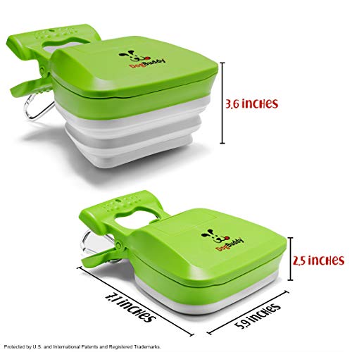 Image of DogBuddy Pooper Scooper, Portable Dog Pooper Scooper, Poop Scooper for Small and Large Dogs, Pooper Scooper with Bag Attachment, Leash Clip and Dog Waste Bags Included (Large, Kiwi)
